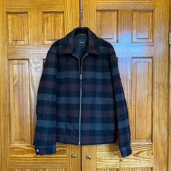 Theory Wyatt wool plaid shirt jacket - Picture 1 of 5